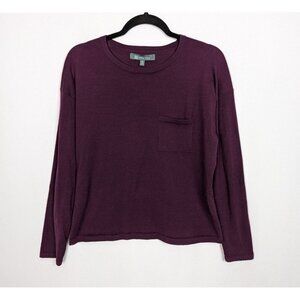 Title Nine S Basic Crewneck Long Sleeve Top Sweatshirt Maroon Stretch Athlesure